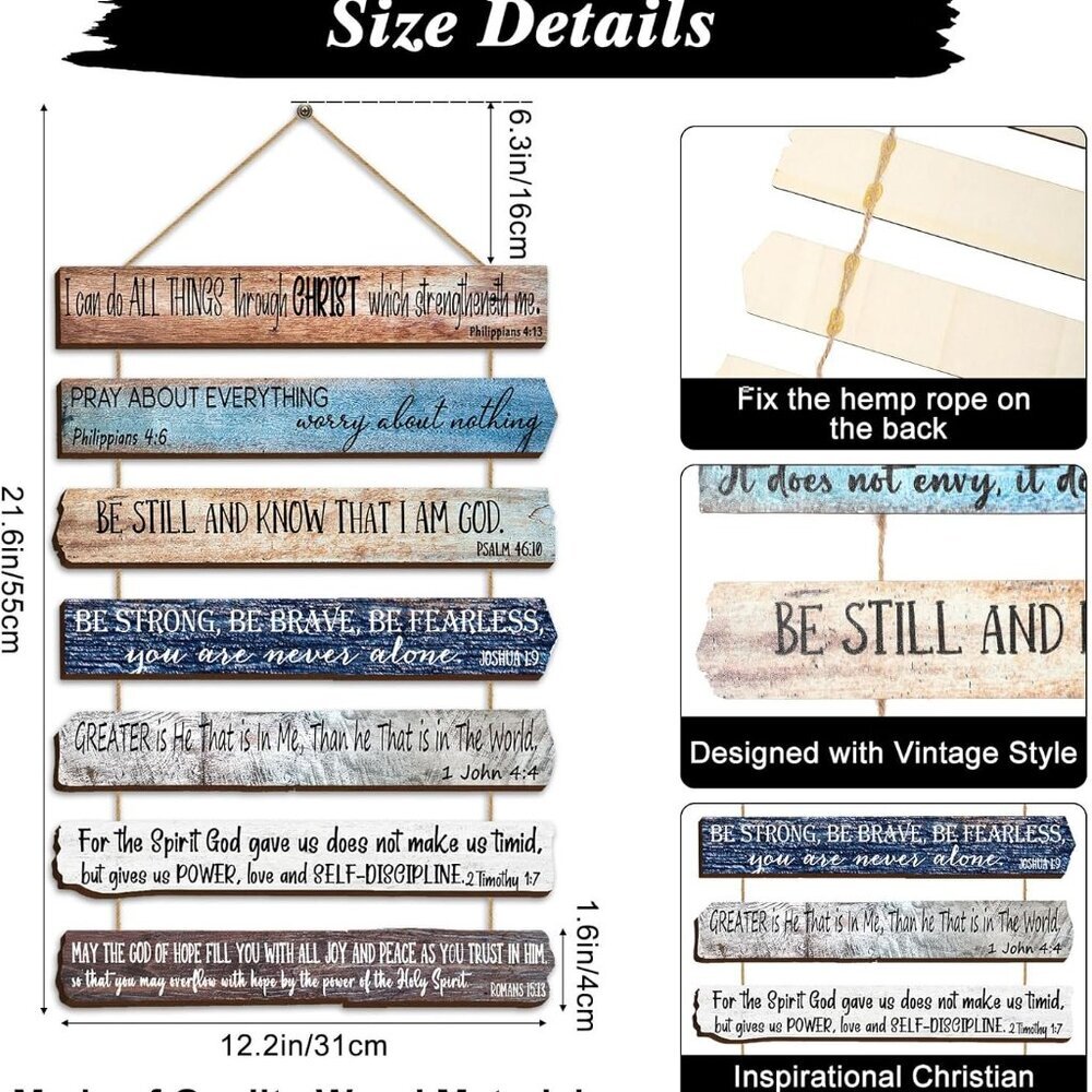 Grandparents Day Gifts for Church Christian Wall Art Office Inspirational Wooden - Picture 2 of 7